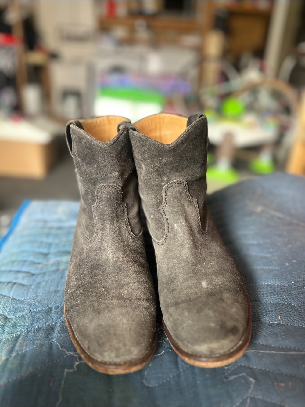 Isabelle Marant Crisi Suede Ankle Boots in Charcoal Gray - Picture 3 of 8